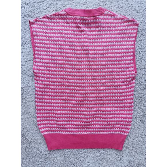 Marni Knit Sleeveless Jumper Top Honeycomb Pink Small Designer Coquette Preppy - Picture 3 of 6